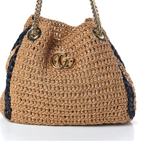 borsa in rafia gucci|Gucci Raffia Tote .